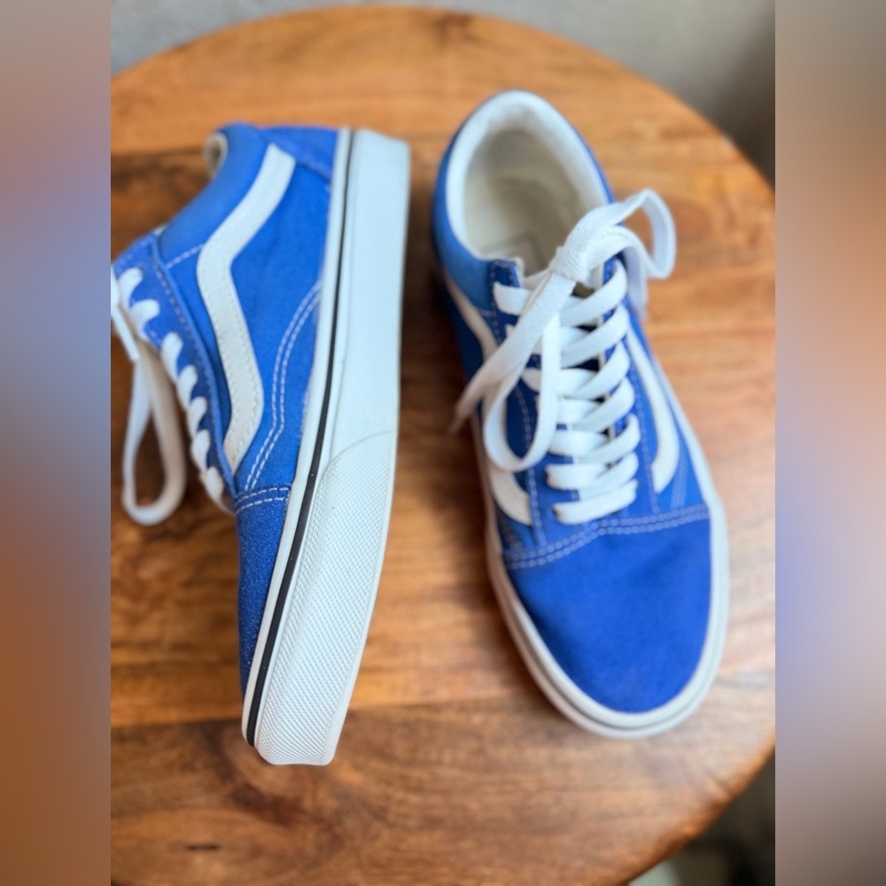 VANS Old Skool Sneakers Women's 6.0 Men's Size 4.5  Blue Suede Canvas